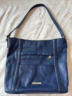 LIZ CLAIBORNE Classic Royal Blue Vegan Shoulder Bag Designer Quality Vintage 💙